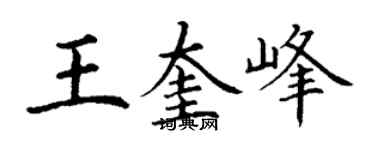 丁谦王奎峰楷书个性签名怎么写