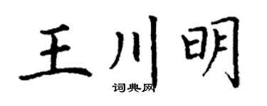 丁谦王川明楷书个性签名怎么写