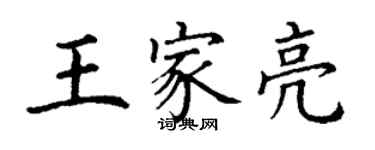 丁谦王家亮楷书个性签名怎么写