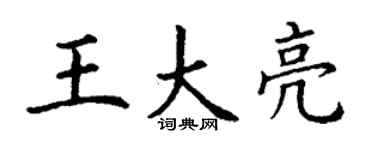 丁谦王大亮楷书个性签名怎么写