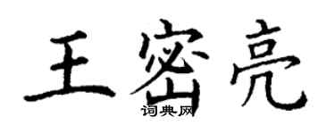 丁谦王密亮楷书个性签名怎么写