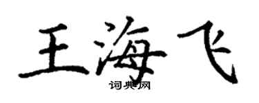 丁谦王海飞楷书个性签名怎么写