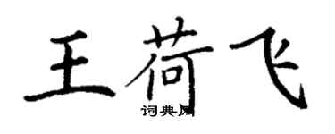 丁谦王荷飞楷书个性签名怎么写