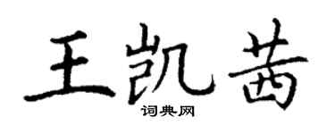 丁谦王凯茜楷书个性签名怎么写
