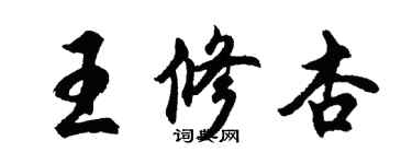 胡问遂王修杏行书个性签名怎么写