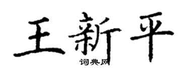 丁谦王新平楷书个性签名怎么写
