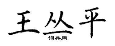 丁谦王丛平楷书个性签名怎么写
