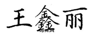 丁谦王鑫丽楷书个性签名怎么写