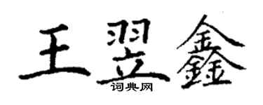 丁谦王翌鑫楷书个性签名怎么写