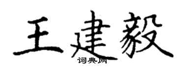 丁谦王建毅楷书个性签名怎么写