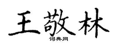丁谦王敬林楷书个性签名怎么写