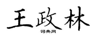 丁谦王政林楷书个性签名怎么写