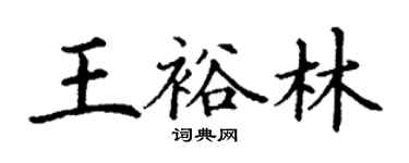 丁谦王裕林楷书个性签名怎么写