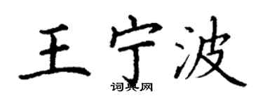 丁谦王宁波楷书个性签名怎么写
