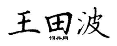 丁谦王田波楷书个性签名怎么写