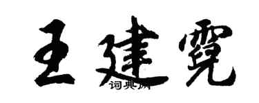 胡问遂王建霓行书个性签名怎么写