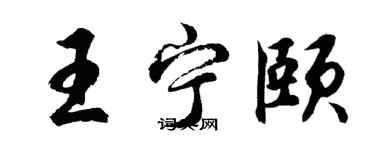 胡问遂王宁颐行书个性签名怎么写