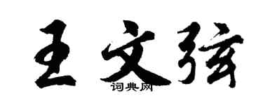 胡问遂王文弦行书个性签名怎么写