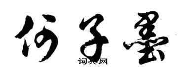 胡问遂何子墨行书个性签名怎么写