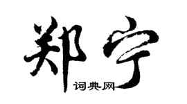 胡问遂郑宁行书个性签名怎么写