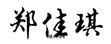 胡问遂郑佳琪行书个性签名怎么写