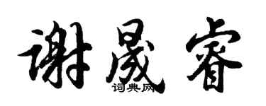胡问遂谢晟睿行书个性签名怎么写