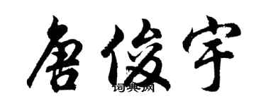 胡问遂唐俊宇行书个性签名怎么写