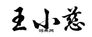 胡问遂王小慈行书个性签名怎么写