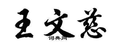 胡问遂王文慈行书个性签名怎么写