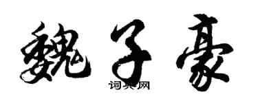 胡问遂魏子豪行书个性签名怎么写