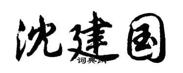 胡问遂沈建国行书个性签名怎么写