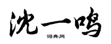 胡问遂沈一鸣行书个性签名怎么写