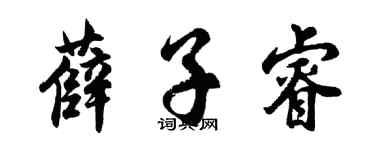胡问遂薛子睿行书个性签名怎么写