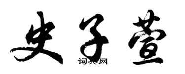 胡问遂史子萱行书个性签名怎么写