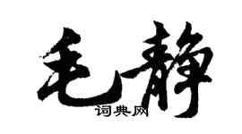 胡问遂毛静行书个性签名怎么写