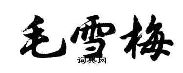 胡问遂毛雪梅行书个性签名怎么写