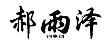 胡问遂郝雨泽行书个性签名怎么写