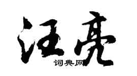 胡问遂汪亮行书个性签名怎么写