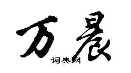 胡问遂万晨行书个性签名怎么写