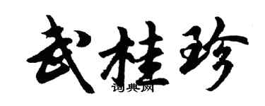 胡问遂武桂珍行书个性签名怎么写