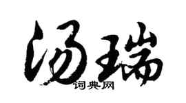 胡问遂汤瑞行书个性签名怎么写