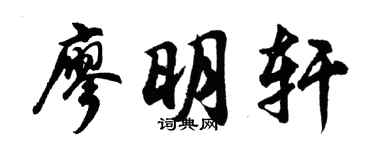 胡问遂廖明轩行书个性签名怎么写