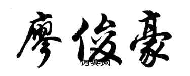 胡问遂廖俊豪行书个性签名怎么写