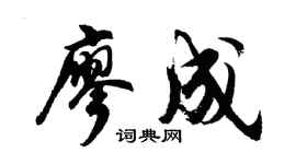 胡问遂廖成行书个性签名怎么写