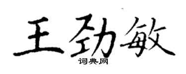丁谦王劲敏楷书个性签名怎么写