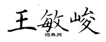 丁谦王敏峻楷书个性签名怎么写