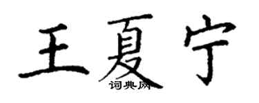 丁谦王夏宁楷书个性签名怎么写