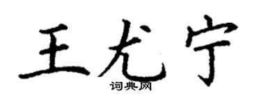 丁谦王尤宁楷书个性签名怎么写