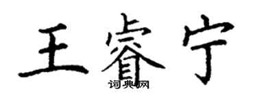 丁谦王睿宁楷书个性签名怎么写