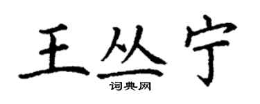 丁谦王丛宁楷书个性签名怎么写